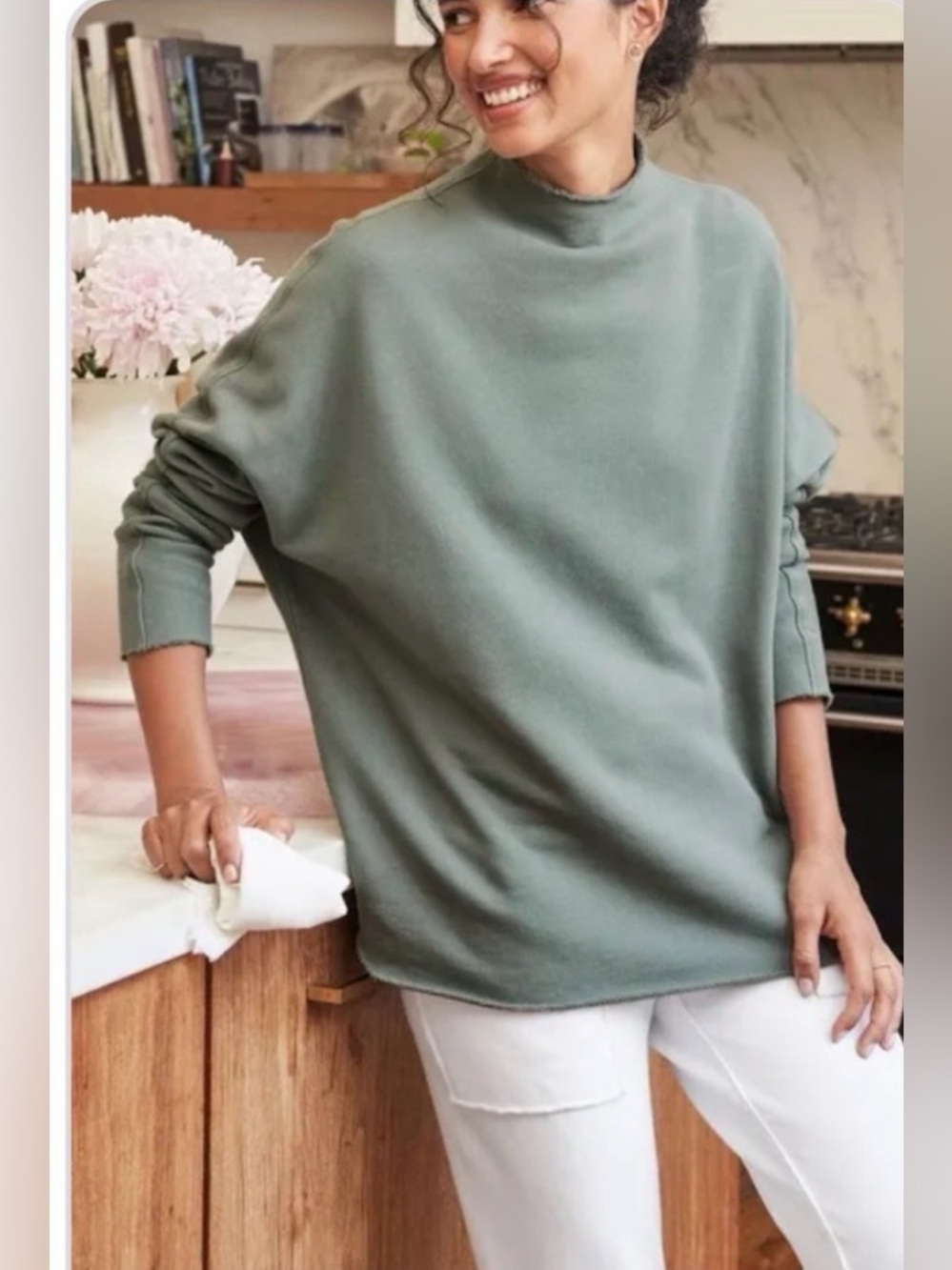 Frank & Eileen Effie  Funnel Neck Caplet Sweatshirt